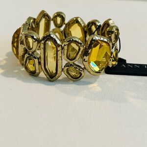 Ann Taylor Gold Bracelet with Yellow Stones